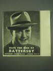 1940 Battersby Hats Ad - Hats for men by Battersby