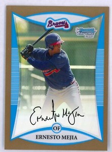 Ernesto Mejia 2008 Bowman Chrome Gold Refractor Serial #d 15/50 Atlanta Braves