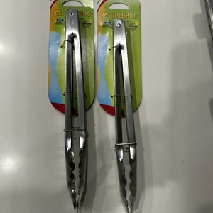 Set Of 2 Mi Pueblo Stainless Steel Food Locking Tongs 12" B - Picture 1 of 6