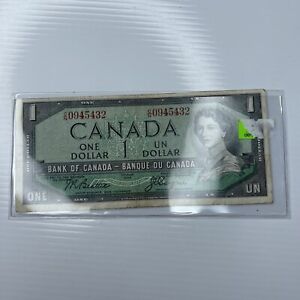 F Foreign Money Bank Of Canada One 1 Dollar 0945432 1954 Ottawa