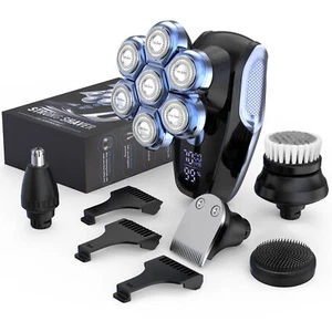 SEJOY 5in1 Electric Razor Wet /Dry Head Shaver for Bald Men Trimmer Grooming Kit - Picture 1 of 55