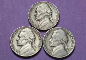 1953 JEFFERSON NICKEL lot of 3 1953-P, 1953-D, 1953-S - Picture 1 of 4