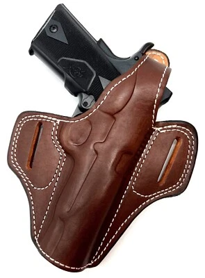 Funda de cinturón de cuero de bisonte oscuro para mano derecha para CUALQUIER NO RIEL 5" 1911 Foto 1 de 4