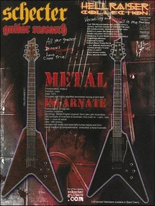 2008 Schecter Guitar Research Hellraiser V-1 FR anuncio original impresión de anuncio - Imagen 1 de 3