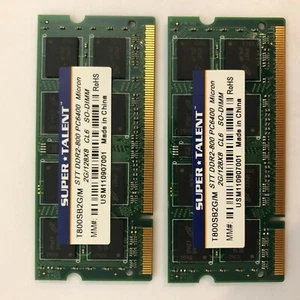 Super Talent DDR2-800 SODIMM 4GB 2x2GB/128x8 Micron Chip Dual laptop Memory Kit - Picture 1 of 3