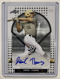 2018 LEAF PERFECT GAME NATIONAL SHOWCASE BLANK BACK JARED THOMAS BLACK AUTO 1/1