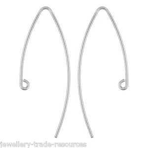 18ct WHITE GOLD EARRING V EAR DROPPER DROP WIRE & RING JEWELLERY MAKING 35mm - Picture 1 of 1