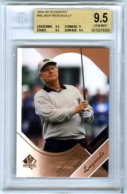JACK NICKLAUS~RARE 2003 UPPER DECK SP AUTHENTIC GOLF BGS-9.5 GEM-MT HOT CARD #35 - Image 1 of 2