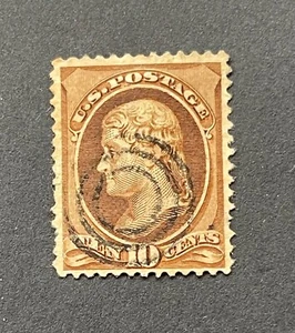 mystamps US 209, 10 cent Jefferson, 1882, Used, Fine condition - Picture 1 of 2