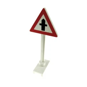 1x Lego Traffic Street Sign B-Ware Used Red White Right of Way Road 649p02 - Picture 1 of 1