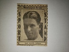 Earl Averill 1936 Washington Herald Sport Stamp VERY RARE!!!