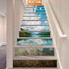 3D Fluss Weiße Wolken ZHU139 Stair Risers Dekoration Fototapete Vinyl Tapete Amy
