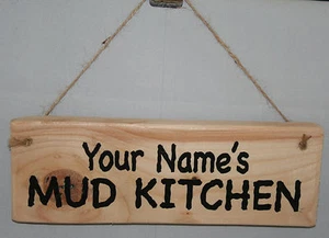 Mud Kitchen Sign Plaque Home School Garden Toy Personalised Names Playtime - Picture 1 of 72