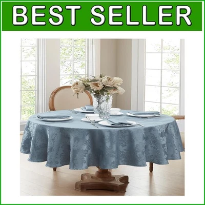 Stain Resistant 100% Polyester Damask Tablecloth 60" x 102" for Elegant Dining - Image 1 of 4