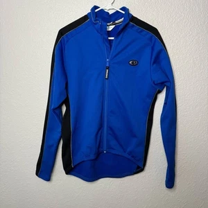 Pearl Izumi Blue Fleece Cycling Jacket Size M Long Sleeve Back Pockets Dull Zip - Picture 1 of 7
