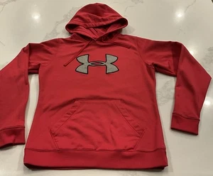 Under Armour Men’s Hoodie Red Hooded W/ Drawstrings Sweatshirt Sz L - EUC - Picture 1 of 6