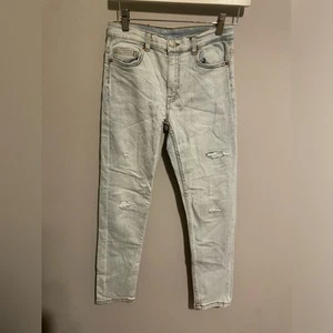 Zara Kids Girls Skinny Jeans Ripped Distressed  Destroyed Light Wash 11/12 - Picture 1 of 9