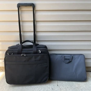 Briggs & Riley Travelware BR210 17" Black Ballistic Nylon Carry On Office Laptop - Picture 1 of 19