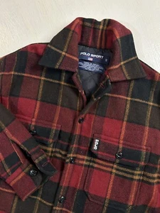 Polo Sport RL Boys / Kids Size Small Wool Blend Red Plaid Button Up Jacket Youth - Picture 1 of 8