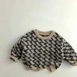 Children Sweater Classic Plaid Knitted Sweater and Winter Casual Boy's Sweater - Picture 1 of 14
