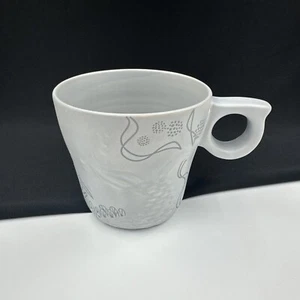 Starbucks Coffee Mug Embossed Siren Tail 2016 12 oz Cup Gray Mermaid Fish Tail - Picture 1 of 13