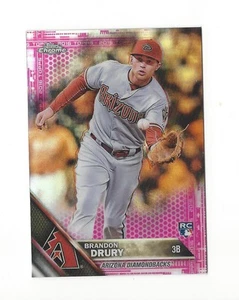 2016 TOPPS CHROME PINK REFRACTOR BRANDON DRURY #19 ARIZONA DIAMONDBACKS - Picture 1 of 1