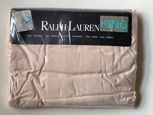NEW* RALPH LAUREN Vintage *KING FLAT Sheet PALE Rose *PINK AVERY FLORAL Damask - Picture 1 of 10
