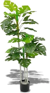Planta falsa Monstera grande 130 cm árbol artificial en maceta con musgo oficina en casa - Imagen 1 de 8