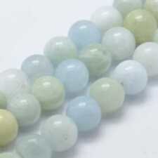 lot de 24 perles 8 mm aigue marine  gemme  naturel