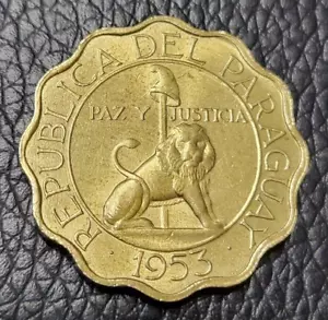 1953 Paraguay 50 Centimos Coin - Picture 1 of 2