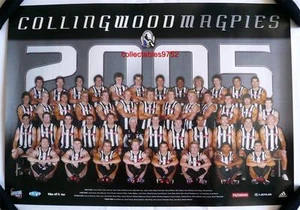 2005 COLLINGWOOD FOOTBALL CLUB TEAM POSTER - Picture 1 of 1