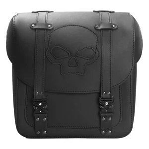 Tasca laterale Olymp Skull Blackline adatta per Harley Davidson Wildstar Dragstar - Foto 1 di 9
