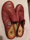 Clarks Unstructured Womens Red Leather Slip On Shoe Size 8.5