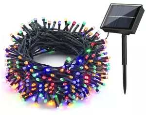 500LED 50M MULTI-COLORED SOLAR CHRISTMAS FAIRY LIGHTS WITH 8 FUNCTIONS - Picture 1 of 7