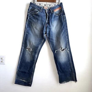 D&G DOLCE & GABBANA MAGIC Straight Jeans 32x28  Ripped Low Waist Distressed Mens - Picture 1 of 14