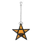  Hanging Pentagram Ornament Colored Tea Lights Star Glass Lantern European Style