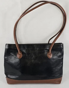Florence Black Leather Shoulder Handbag. Made In Italy. - Picture 1 of 17