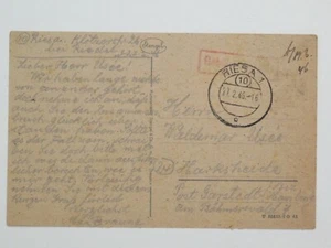 Barfrankatur Postkarte Riesa 27.2.1946 nach Harksheide Gebühr bezahlt - Bild 1 von 2