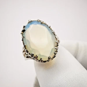 Vintage Unusual Sterling Silver 925 Ring Moonstone , Women's Jewelry Size 12 - Picture 1 of 7