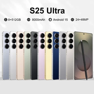 S25 Ultra Smartphone 7.3" HD Android Factory Unlocked 8+512GB 8000mAh Dual SIM - Afbeelding 1 van 27