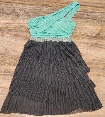 Jodi Kristopher Short Dress Sz 3 Prom Homecomin Formal Coctail Layers 1 Shoulder - Image 1 of 4