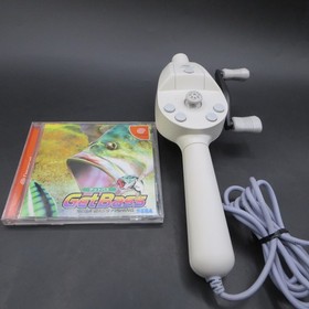 Dreamcast Fishing Rod Controller White HKT-8700 with Get Bass Game Japanese