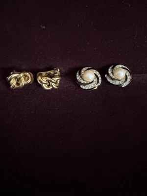 2 pares de pendientes de clip vintage firmados - Dior & Ricci Foto 1 de 4