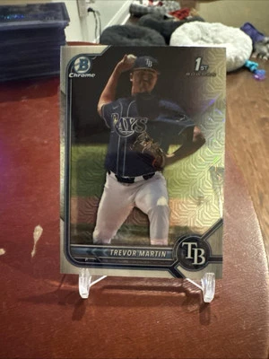 TREVOR MARTIN 1st 2022 Bowman Chrome Draft ASIA MOJO REFRACTOR RAYS Rookie RC - Image 1 of 2
