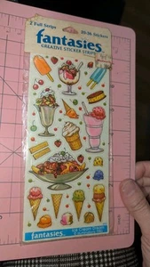 Vintage Stickers Fantasies Illuminations Ice Cream 2 Sheets New Pack 80s Sticker - Picture 1 of 16