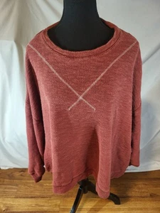 Free People Sanguine Come Again Oversized Sweatshirt Red Size M - Picture 1 of 7