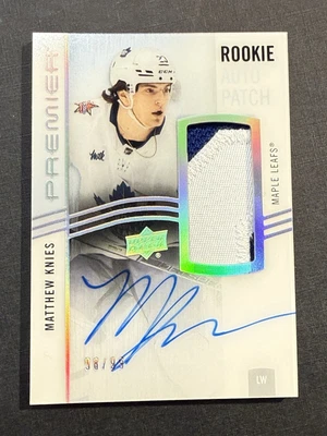 2023-24 Upper Deck Premier Acetate Rookie Patch Autographs Matthew Knies 98/99 - Image 1 of 2