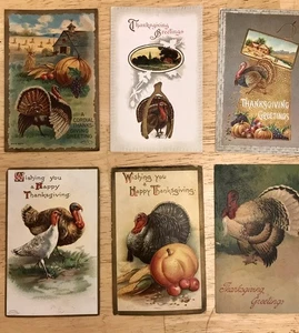 Antike Erntedank Postkarten Anfang 1900 - 6er Set - Jugendstil - Bild 1 von 15