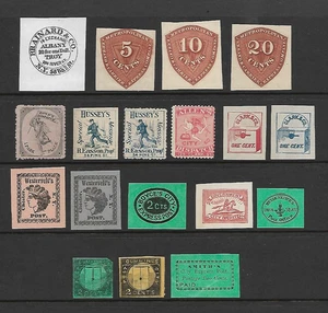 U.S. LOCAL POST, 18 STAMPS, SMITH'S, CLARK & CO, WESTERVELT'S AND OTHERS - Picture 1 of 1