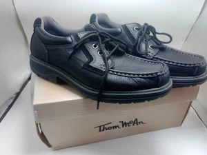 Zapatos informales Thom Mcan SAUL de cuero negro para hombre 10 nuevos stock antiguo en caja - Imagen 1 de 10